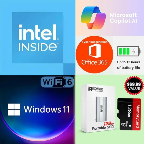 Miniatura 2 de HP Portátil delgado y ligero HD de 14 pulgadas, procesador Intel N150 (supera N4120), 8 GB de RAM, 256 GB de almacenamiento