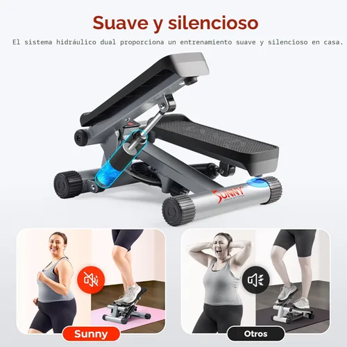 Miniatura 4 de Sunny Health & Fitness Mini Steppers for Exercise at Home, Stair Step Workout Machine with Resistance Bands, Full Body Cardio Equipment, Optional