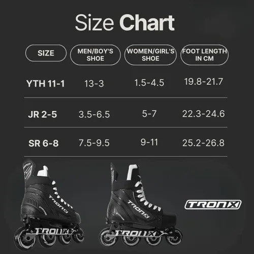 Miniatura 3 de TronX Stryker patines en línea ajustables de hockey para adultos, intermedios, jóvenes y niños