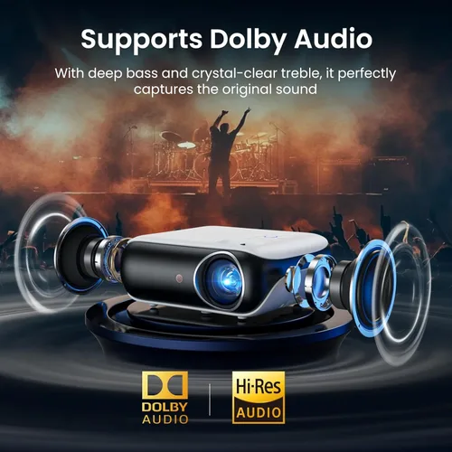Miniatura 12 de Proyector inteligente oficial de Google TV, HAPPRUN 4K UHD Home Theater con sonido Dolby, Wi-Fi y Bluetooth, aplicaciones de transmisión integradas