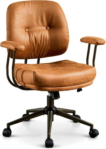 Miniatura 21 de ovios Silla de oficina ergonómica, sillas ejecutivas de piel sintética con respaldo alto y cojín grueso, cómodo sillón giratorio moderno de mediados
