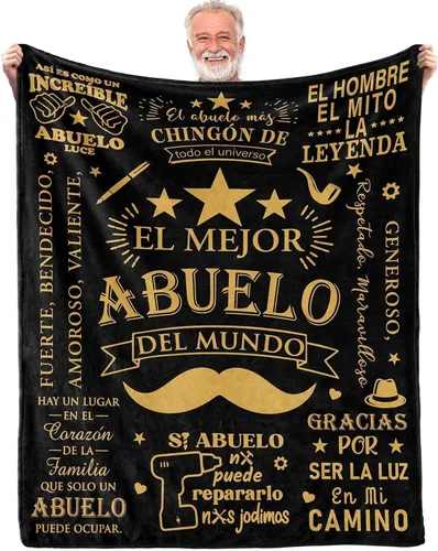 Givetoyou Regalos de Abuelo en español, Regalo para Abuelo, El Mejor Abuelo Del Mundo, Regalos de Abuelo de Nietos, Manta de Abuelo de 60 x 50 Manta