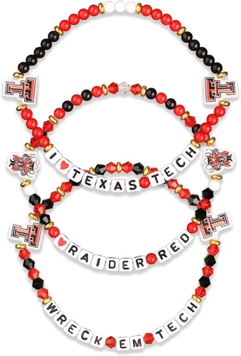 Miniatura 53 de FOCO NCAA unisex-adulto Paquete de 3 Pulseras de la Amistad con Cuentas con Logotipo de Equipo Universitario de la NCAA Oficialmente Licenciadas