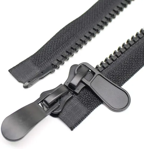Miniatura 3 de YaHoGa #8 Cremallera de separación bidireccional de 24 pulgadas, cremalleras grandes de plástico para coser, parka, chaqueta de plumón, cremalleras
