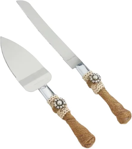 Miniatura 6 de Juego de cuchillo y servidor para pastel de boda, diseño de vestido de novia y novio, juego de cortador de pastel de acero inoxidable, regalos