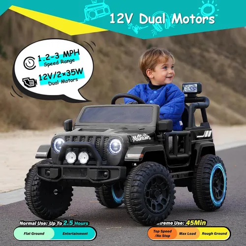 Miniatura 2 de Joywhale - camión para niños de 12V, con batería, vehículo motorizado eléctrico para niños, con control remoto, suspensión de 4 ruedas, luces LED
