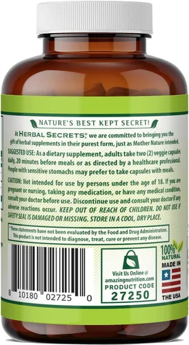 Miniatura 3 de Herbal Secrets Quercetina de 800 mg con bromelina de 165 mg, suplemento de cápsulas vegetales Sin OMG Sin gluten Fabricado en Estados Unidos