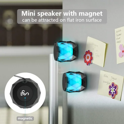 Miniatura 4 de LFS Altavoz Bluetooth Portátil con Luces, Altavoz Inalámbrico Impermeable de Luz Nocturna Magnético, LED de 7 Colores Auto-Cambiante, Micrófono