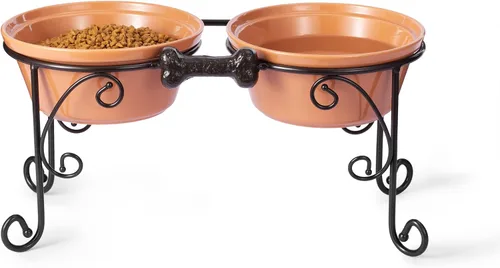 Miniatura 7 de Soporte elevado para cuencos para perros con 3 cuencos grandes de cerámica, estación de alimentación elevada para perros medianos y grandes, incluye