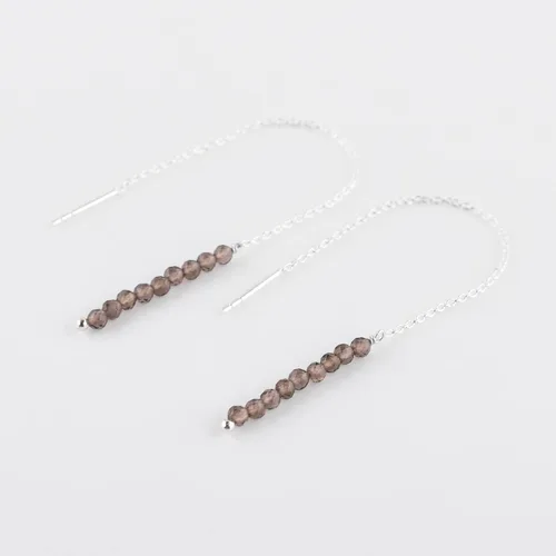Miniatura 2 de Aretes delicados de piedra auténtica, piedras preciosas tanzanita, joyería minimalista, aretes colgantes, chapados en plata, piedras natales