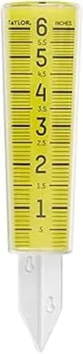 Taylor ClearVu - Medidor de lluvia y aspersor, mide y controla las precipitaciones, fácil de leer para patio trasero, patio, jardín y césped,