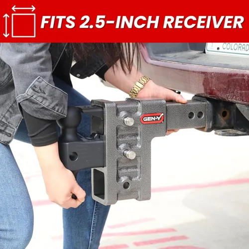Miniatura 8 de GEN-Y Hitch Enganche de caída ajustable de 6 pulgadas con doble bola GH-0161, GH-0162 bloqueo de punta para receptor de 2.5 pulgadas - Capacidad