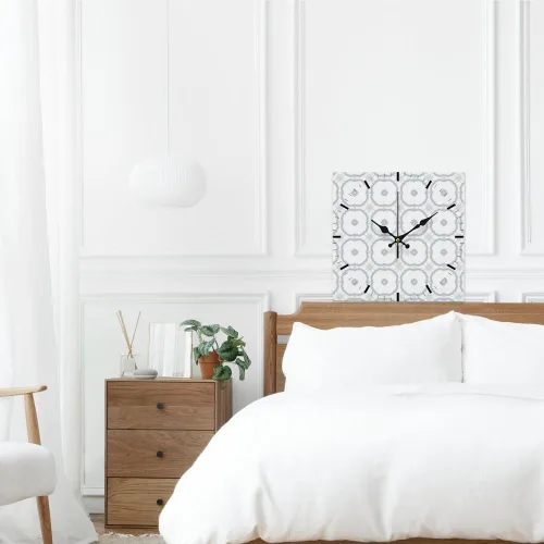 Miniatura 6 de White Floral Flower Green Star Wall Clock Decorative Wall Clocks Decorative Plug in Clock Battery Operated Clocks Garage for Kitchen Bathroom