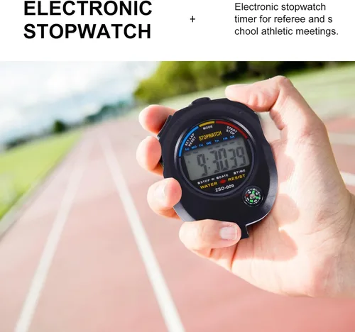 Miniatura 8 de Cronómetro portátil con cronómetro, temporizador deportivo digital ligero para árbitro y juego, cronómetro de entrenamiento multifunción con fácil