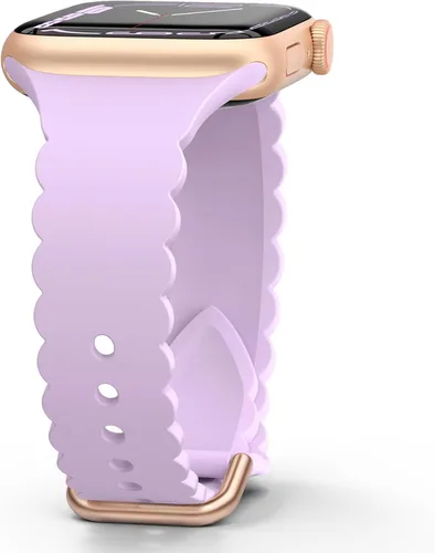 Miniatura 11 de Sunnywoo Correa Deportiva de Silicona con Encaje Compatible con Apple Watch de 38mm 40mm 41mm 42mm 44mm 45mm 46mm 49mm para Mujeres, Correa de Puño