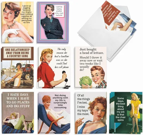 Miniatura 11 de The Best Card Company - Surtido de 20 tarjetas de notas en blanco (4 x 5.12 pulgadas) (10 diseños, 2 de cada uno) - Globo pequeño AM7045OCB-B2x10