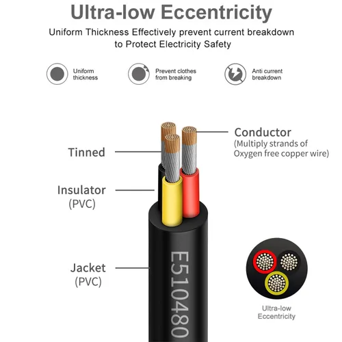Miniatura 2 de Cable eléctrico de calibre 12 y 2 conductores de 25 pies, cable de 12 AWG UL 2464 de 2 hilos de cobre estañado trenzado en PVC de calibre 12/2
