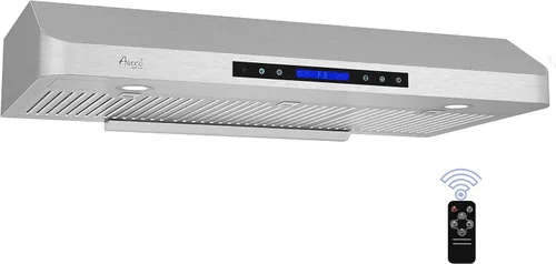 Awoco RH-C06-A36 Classic - Campana extractora de acero inoxidable de 0.039 in de alto y 0.039 in de grosor, 4 velocidades, 900 CFM, con 2 luces LED