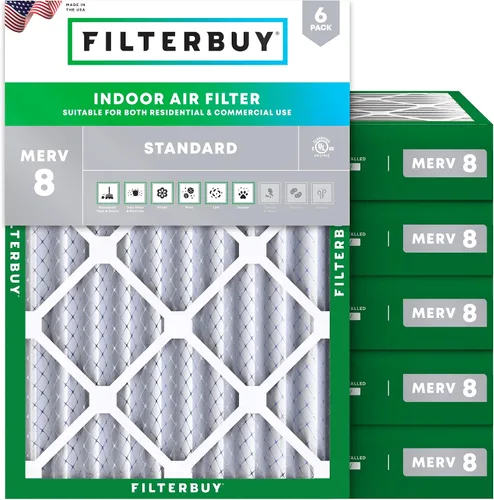 Miniatura 62 de Filterbuy Filtro de aire MERV 8 de 8 x 14 x 1 pulgadas para defensa contra el polvo y las alergias (paquete de 6), electrostático plisado HVAC