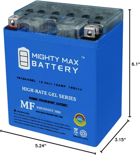 Miniatura 9 de Mighty Max Battery Reemplazo de batería de gel de 12V 12AH 165CCA para Honda CB360, G, T 74-76