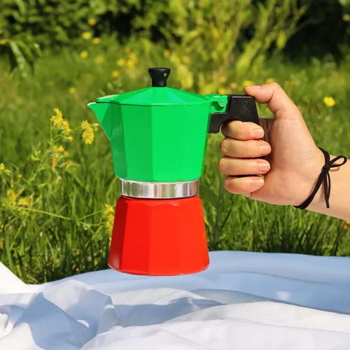 Miniatura 4 de Pilipane Cafetera de café expreso y cafetera, olla clásica de moka, cafetera de aluminio, cafetera de inducción Moka para capuchino o café con leche