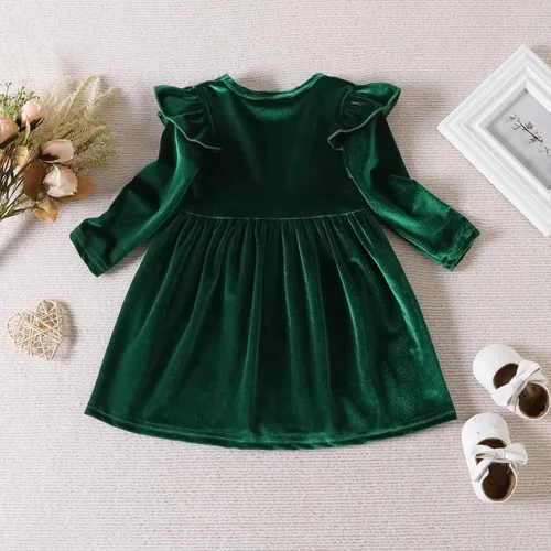Miniatura 118 de IDOPIP Vestido tutú de terciopelo para niñas pequeñas, vestido de manga larga para princesa, Navidad, cumpleaños, fiesta, boda, vestidos de otoño e