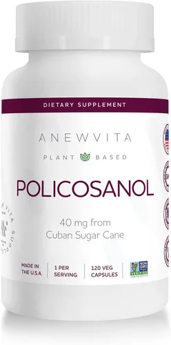 Suplemento de policosanol – Niveles de lípidos saludables, función plaquetaria y circulación, caña de azúcar de origen cubano, 40 mg por porción,