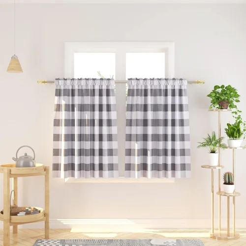 Miniatura 223 de Cenefas de cortina para ventana de 16 pulgadas de largo, 2 paneles de cuadros búfalo, cortinas pequeñas con bolsillo para barra, estilo clásico