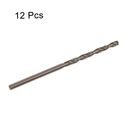 Miniatura 3 de HARFINGTON 12 brocas de cobalto, 0.094 in M35 de alta velocidad métrica de acero de alta velocidad brocas de vástago recto para metal duro, acero