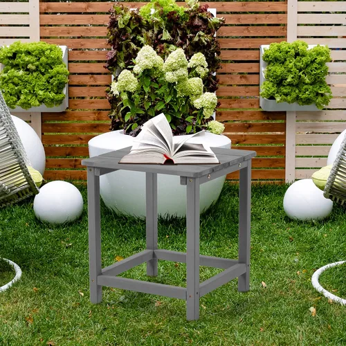 Miniatura 6 de Mesa auxiliar de madera para exteriores, mesa auxiliar de jardín para patio, mesa de centro para interiores o exteriores