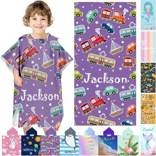 Miniatura 12 de Toallas de playa personalizadas para niños, toallas de playa personalizadas con nombres, regalos personalizados para niños pequeños, niñas