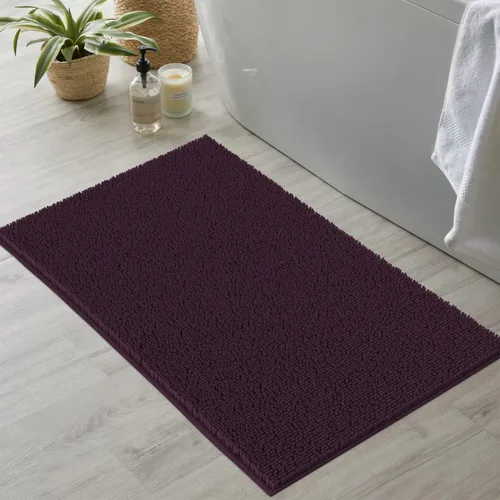 Miniatura 133 de LuxUrux Tapete de microfibra afelpada, de felpilla extrasuave, pelo largo de 1 pulgada, muy absorbente, para baño o ducha, lavar y secar a máquina