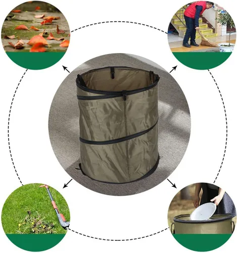 Miniatura 3 de Cubo de basura plegable, resistente al agua, tela Oxford, anillos de acero reforzados, para camping, papelera plegable, portátil, plegable
