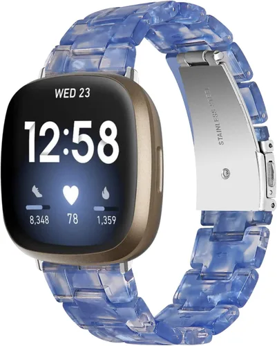 Miniatura 13 de Correa de reloj de resina compatible con Fitbit Versa 4/Sense 2/Versa 3/Sense 1, pulsera brazalete de moda ligera y ajustable de repuesto