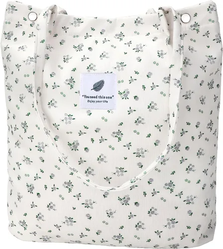 Miniatura 127 de Ayieyill - Bolsa de pana para mujer y niña, con correa de lona para colgar al hombro, bolsa con bolsillo