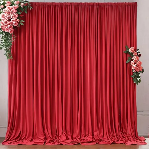 Miniatura 133 de Cortinas de telón de fondo blanco de 30 pies x 8 pies para fiestas de boda, 6 paneles de 5 pies x 8 pies, cortinas de fotografía de poliéster sin
