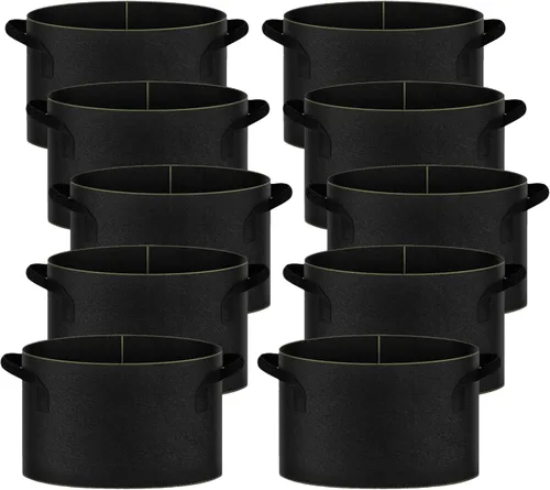 Miniatura 14 de iPower - Bolsa de cultivo para plantas de 5 galones, paquete de 6, resistentes, de tela con asas de nylon, contenedores de 300g de tela no tejida