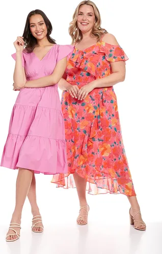 Miniatura 5 de London Times Vestido de verano fácil de vacaciones de verano para mujer con cuello en V