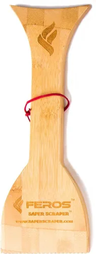 FEROS Raspador más seguro - Limpiador de parrilla de madera para barbacoa de madera - Limpia la parte superior y entre rejillas de barbacoa. Úselo