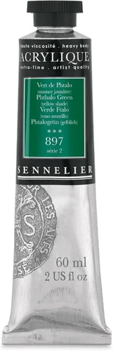 Miniatura 80 de Sennelier Acrílico para artistas extrafinos, 2.0 fl oz, luz verde cromo S3