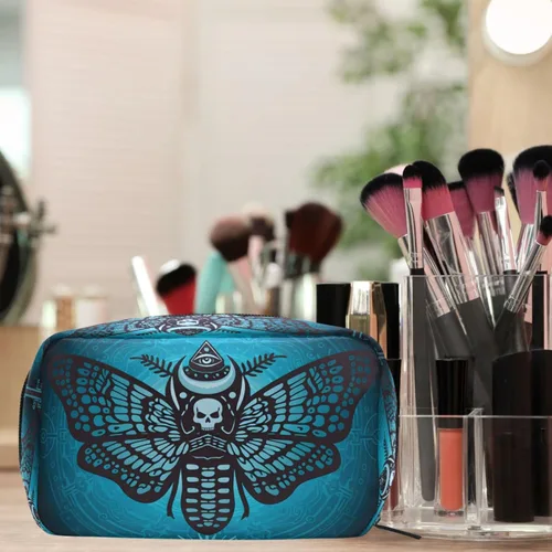 Miniatura 2 de MNSRUU Pequeña bolsa de cosméticos para niñas y mujeres, de viaje, con estampado de leopardo colorido, organizador de artículos de tocador