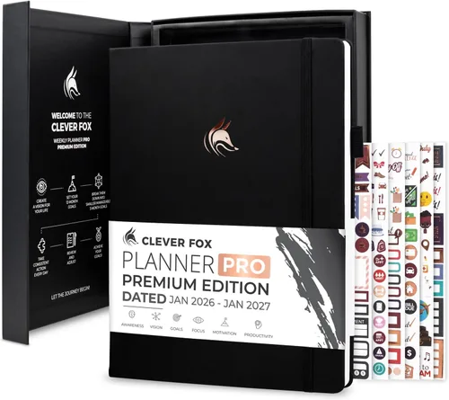 Miniatura 10 de Clever Fox Planner PRO Premium de enero de 2026 a enero de 2027 - Lujoso organizador semanal, mensual y presupuestario para productividad y alcanzar