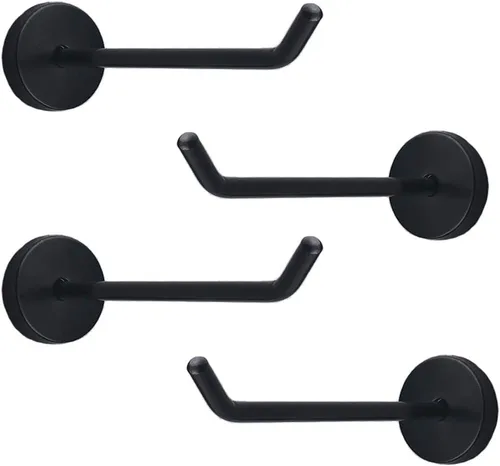 Gancho clásico negro de acero inoxidable resistente, gancho duradero para colgar batas, gancho de montaje en pared, toque perfecto para tu baño,