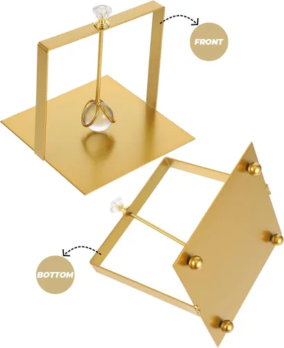 Miniatura 3 de MAGICLULU Metal Napkin Holder with Weighted Arm, Gold Metal Paper Towel Dispenser Stand for Kitchen and Dining Tabletop Use, Modern Square Napkin