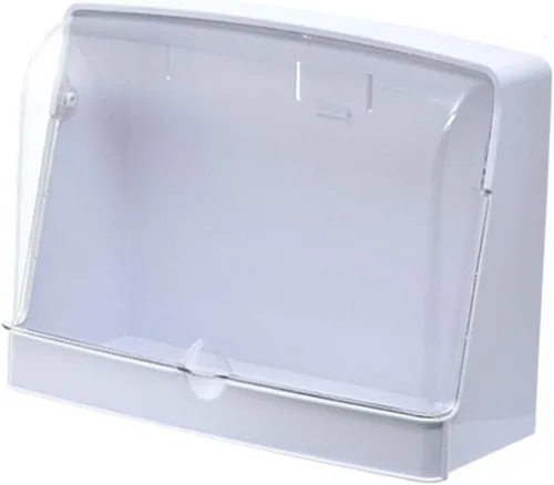 Miniatura 2 de FMURY - Percha de pared para baño, a prueba de polvo e impermeable, con solapa transparente, caja de almacenamiento para cosméticos, estante de Negro