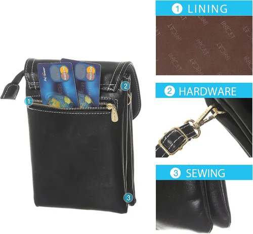 Miniatura 4 de MINICAT - Bolso cruzado para mujer, pequeño, bolsillos espaciosos, para celular, bolsa de mano para mujer