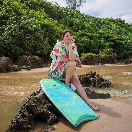 Miniatura 5 de ATUNAS Tablas de cuerpo, 33 a 43 pulgadas, bodyboard para playa con correa de muñeca, espuma sólida de PE/EVA impermeable de celda cerrada, surf