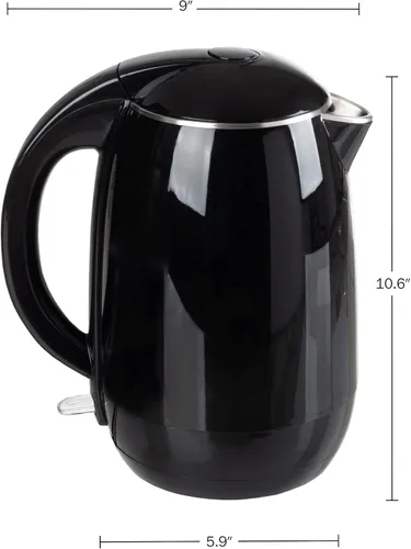 Miniatura 2 de Hervidor eléctrico – Calentador de agua de ebullición rápida con apagado automático con interior de acero inoxidable y construcción de doble pared
