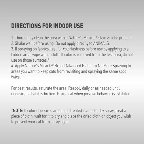 Miniatura 3 de Nature’s Miracle Advanced Platinum No More Spraying, 128 onzas, ayuda a desalentar el rociado repetitivo de gatos