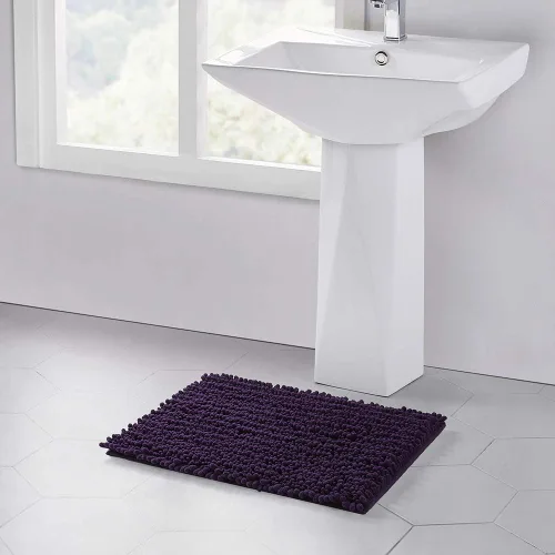 Miniatura 185 de Walensee Alfombra de baño antideslizante (24x17 pulgadas, rosa polvoriento) absorbente de agua, súper suave, lanuda de felpilla, lavable a máquina